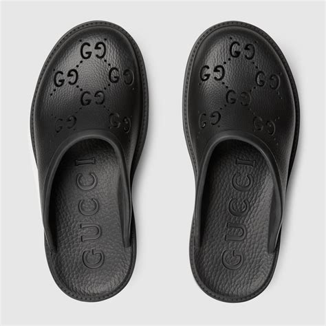 gucci black rubber shoes|Gucci perforated rubber sandals.